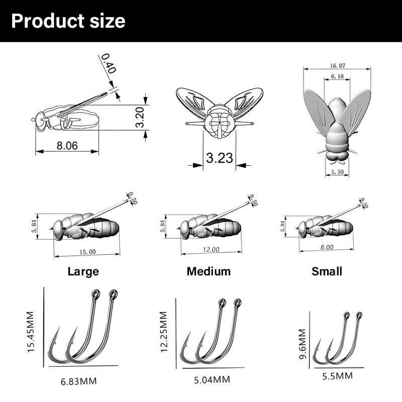 20 FlyLure™ Hooks – Realistic Flies for Big Catches!