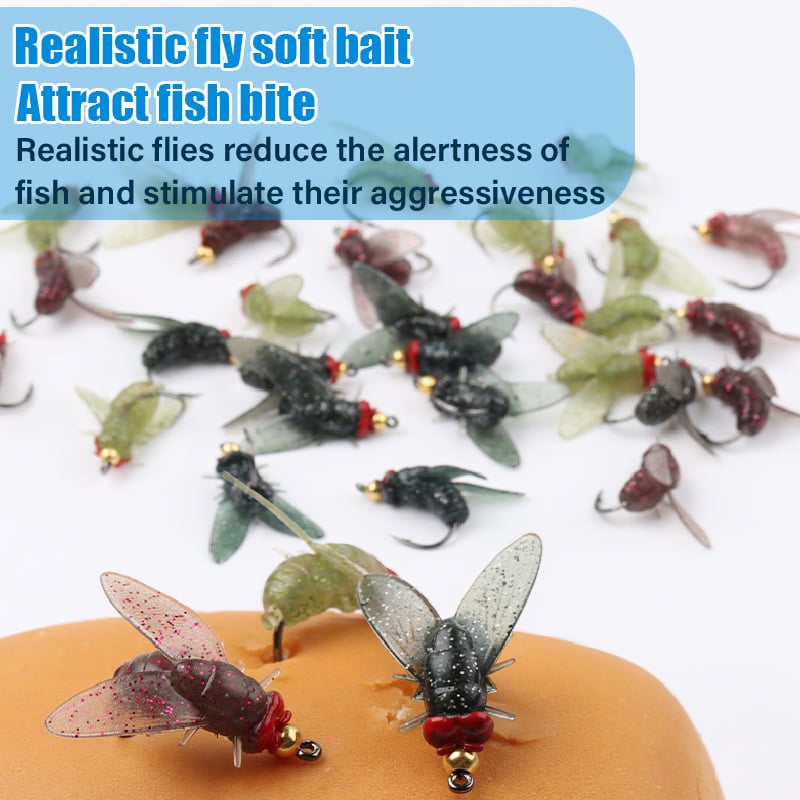 20 FlyLure™ Hooks – Realistic Flies for Big Catches!