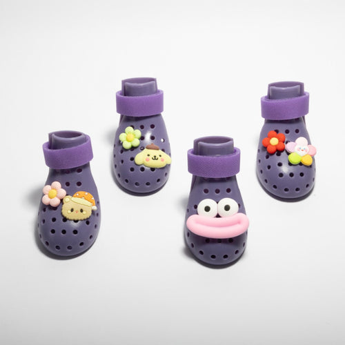 30 Cartoon Shoe Charms for Dog Shoes – Soft Rubber Buckles for Vent Hole Shoes