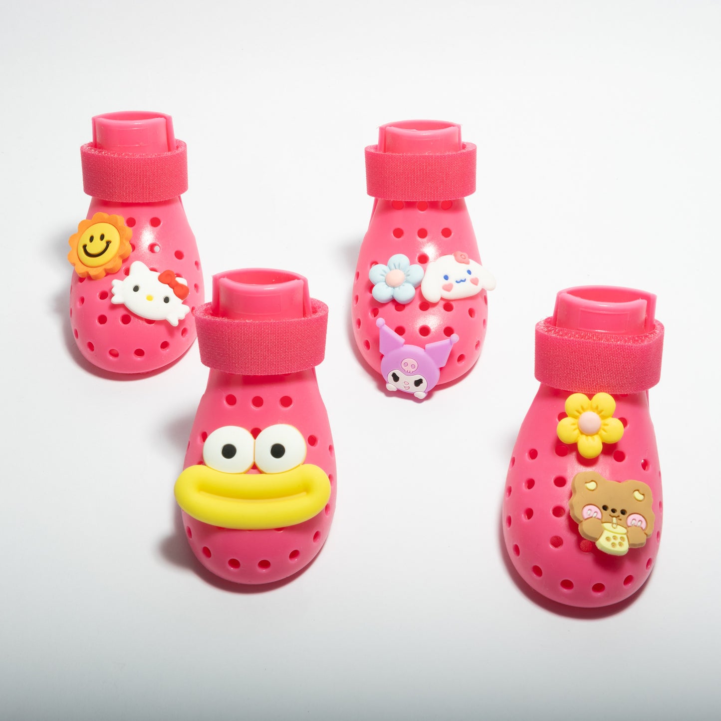 30 Cartoon Shoe Charms for Dog Shoes – Soft Rubber Buckles for Vent Hole Shoes