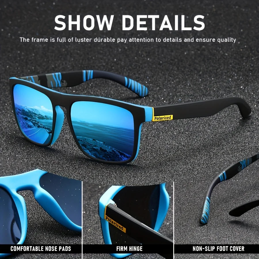 RetroLux™ Polarized Square Sunglasses – UV400 Designer Eyewear for Men & Women | Driving & Fishing