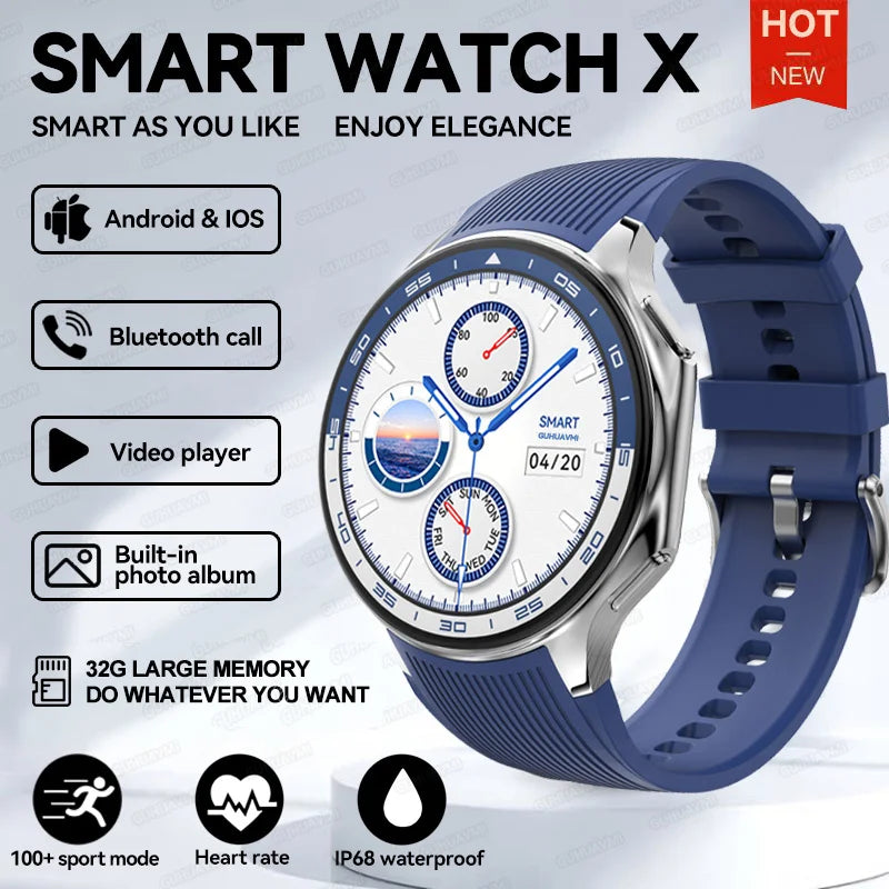 2025 New OPPO Watch X Smartwatch | 4G, Music & Video, Bluetooth Calls, IP68 Waterproof, AMOLED Display, TWS Earphones Compatible