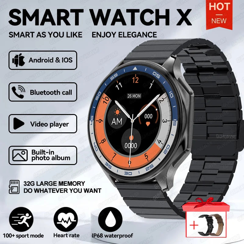 2025 New OPPO Watch X Smartwatch | 4G, Music & Video, Bluetooth Calls, IP68 Waterproof, AMOLED Display, TWS Earphones Compatible