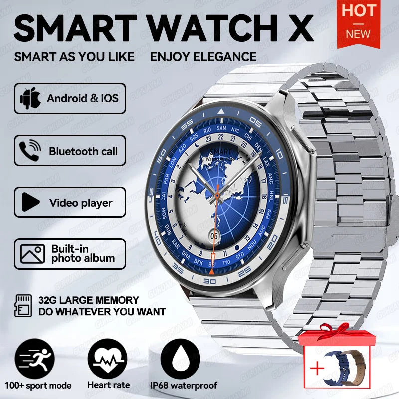 2025 New OPPO Watch X Smartwatch | 4G, Music & Video, Bluetooth Calls, IP68 Waterproof, AMOLED Display, TWS Earphones Compatible