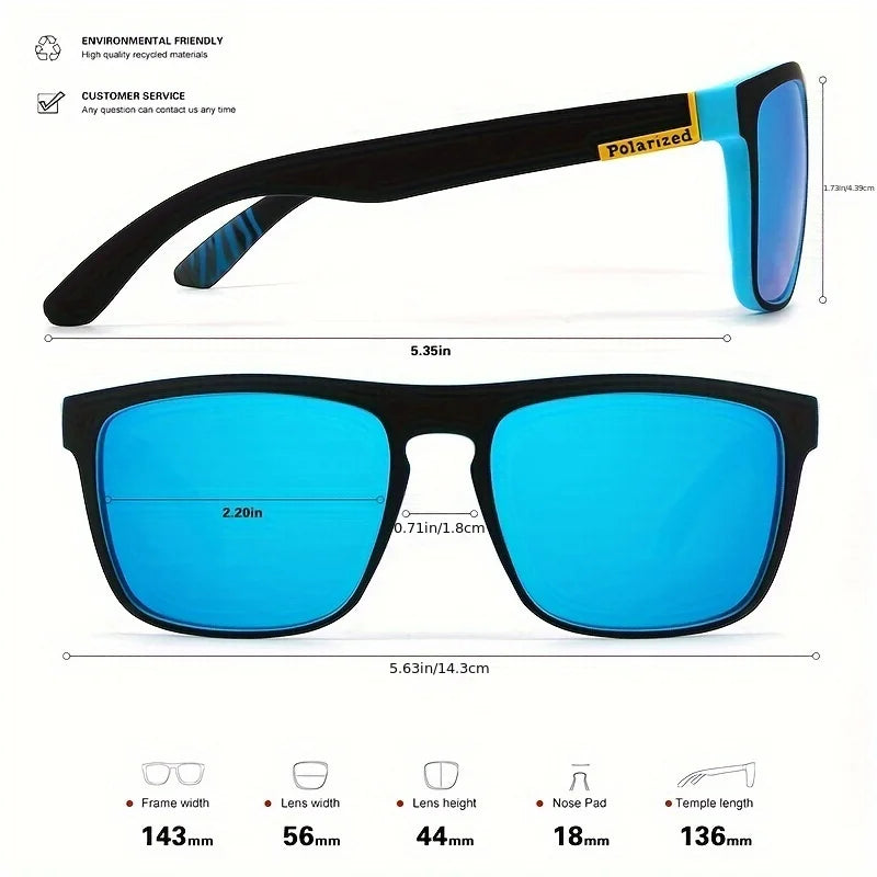 RetroLux™ Polarized Square Sunglasses – UV400 Designer Eyewear for Men & Women | Driving & Fishing