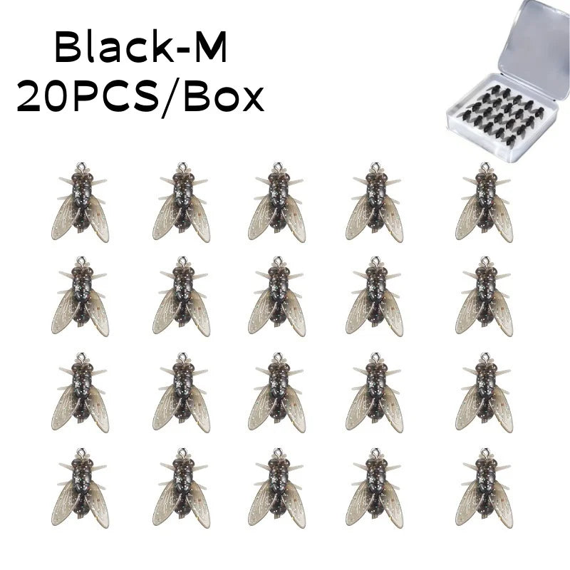 20 FlyLure™ Hooks – Realistic Flies for Big Catches!