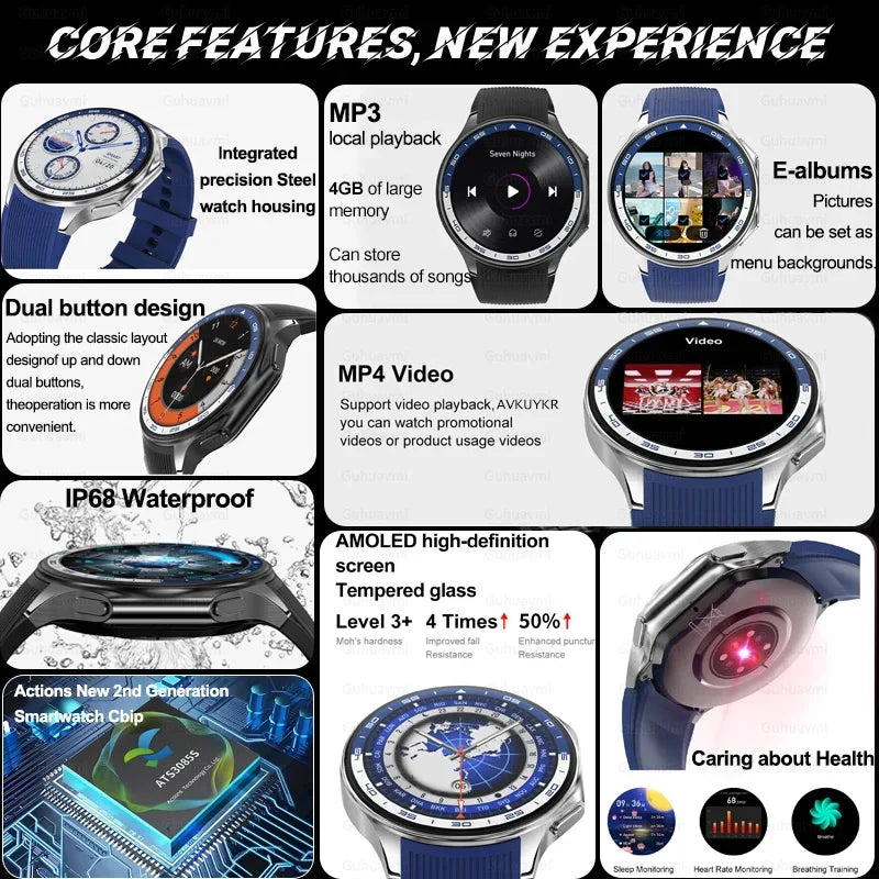 2025 New OPPO Watch X Smartwatch | 4G, Music & Video, Bluetooth Calls, IP68 Waterproof, AMOLED Display, TWS Earphones Compatible