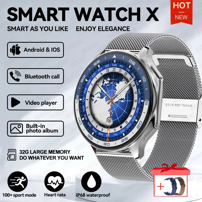 2025 New OPPO Watch X Smartwatch | 4G, Music & Video, Bluetooth Calls, IP68 Waterproof, AMOLED Display, TWS Earphones Compatible