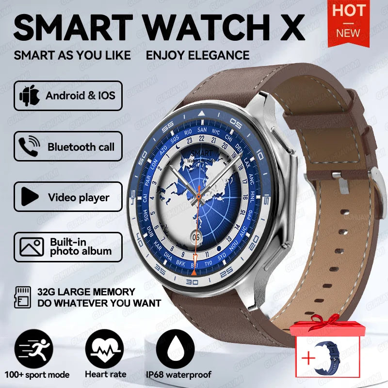2025 New OPPO Watch X Smartwatch | 4G, Music & Video, Bluetooth Calls, IP68 Waterproof, AMOLED Display, TWS Earphones Compatible