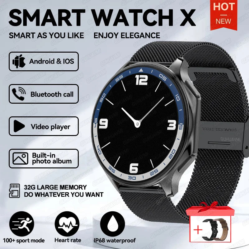 2025 New OPPO Watch X Smartwatch | 4G, Music & Video, Bluetooth Calls, IP68 Waterproof, AMOLED Display, TWS Earphones Compatible