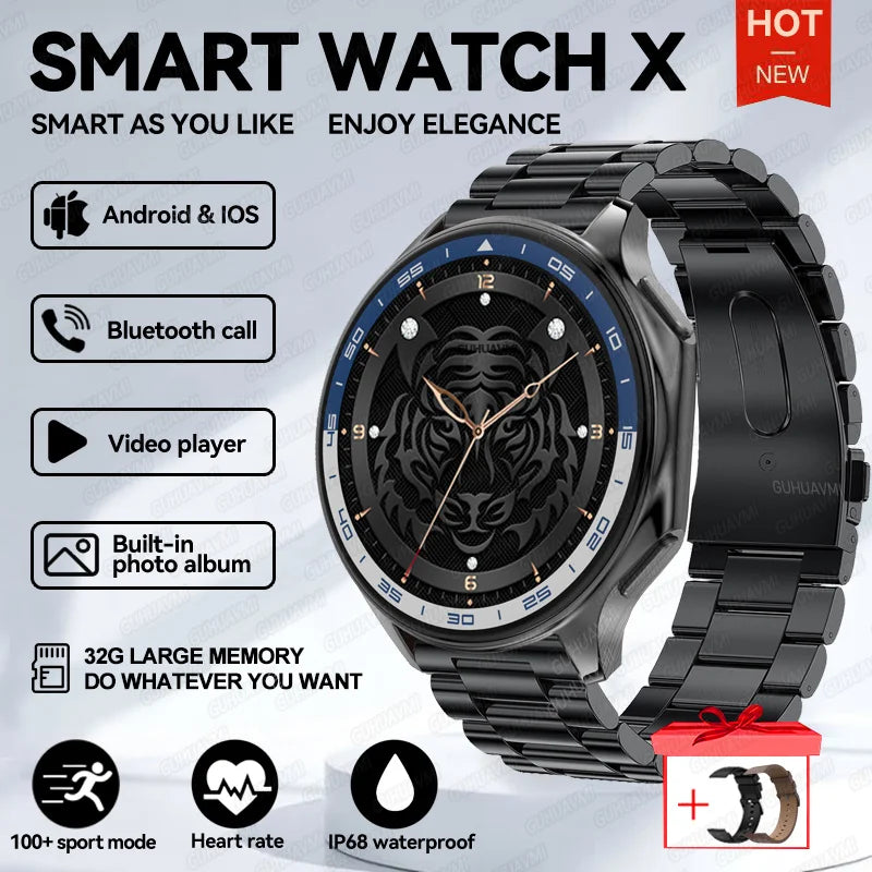 2025 New OPPO Watch X Smartwatch | 4G, Music & Video, Bluetooth Calls, IP68 Waterproof, AMOLED Display, TWS Earphones Compatible