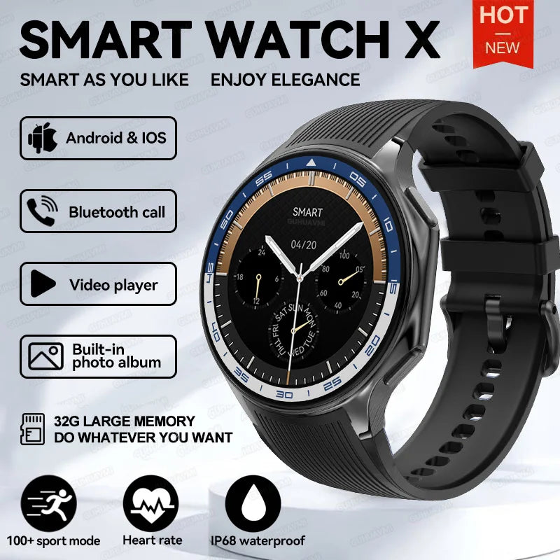 2025 New OPPO Watch X Smartwatch | 4G, Music & Video, Bluetooth Calls, IP68 Waterproof, AMOLED Display, TWS Earphones Compatible