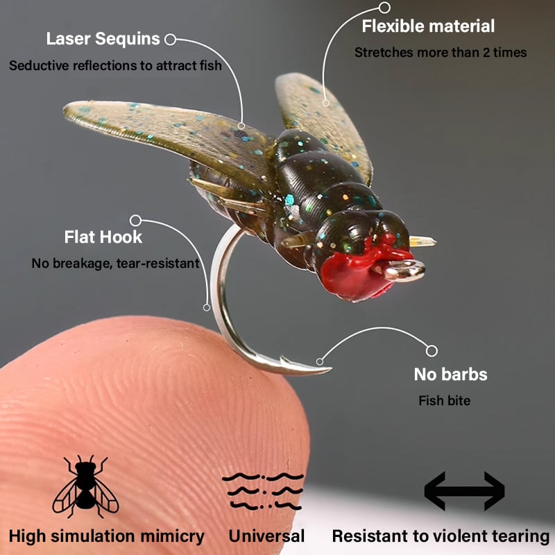 20 FlyLure™ Hooks – Realistic Flies for Big Catches!