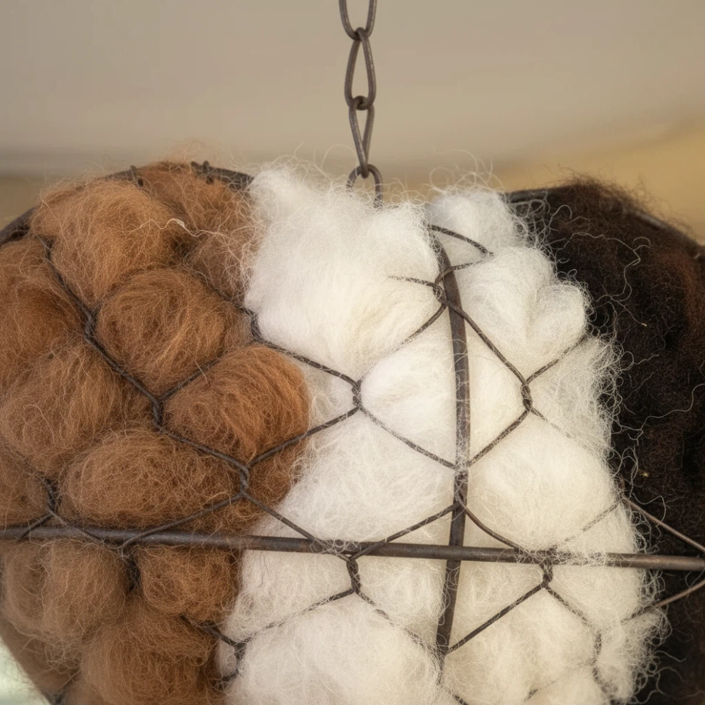 ๐๏ธ Handmade Alpaca Fiber Bird Nesting Heart