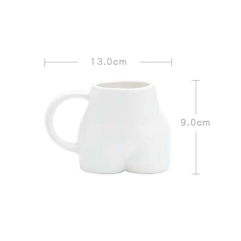 🍑 Funniest match with your Turtle Coaster | Ceramic Funny Butt Mug 350ml – Novelty Coffee & Tea Cup Gift