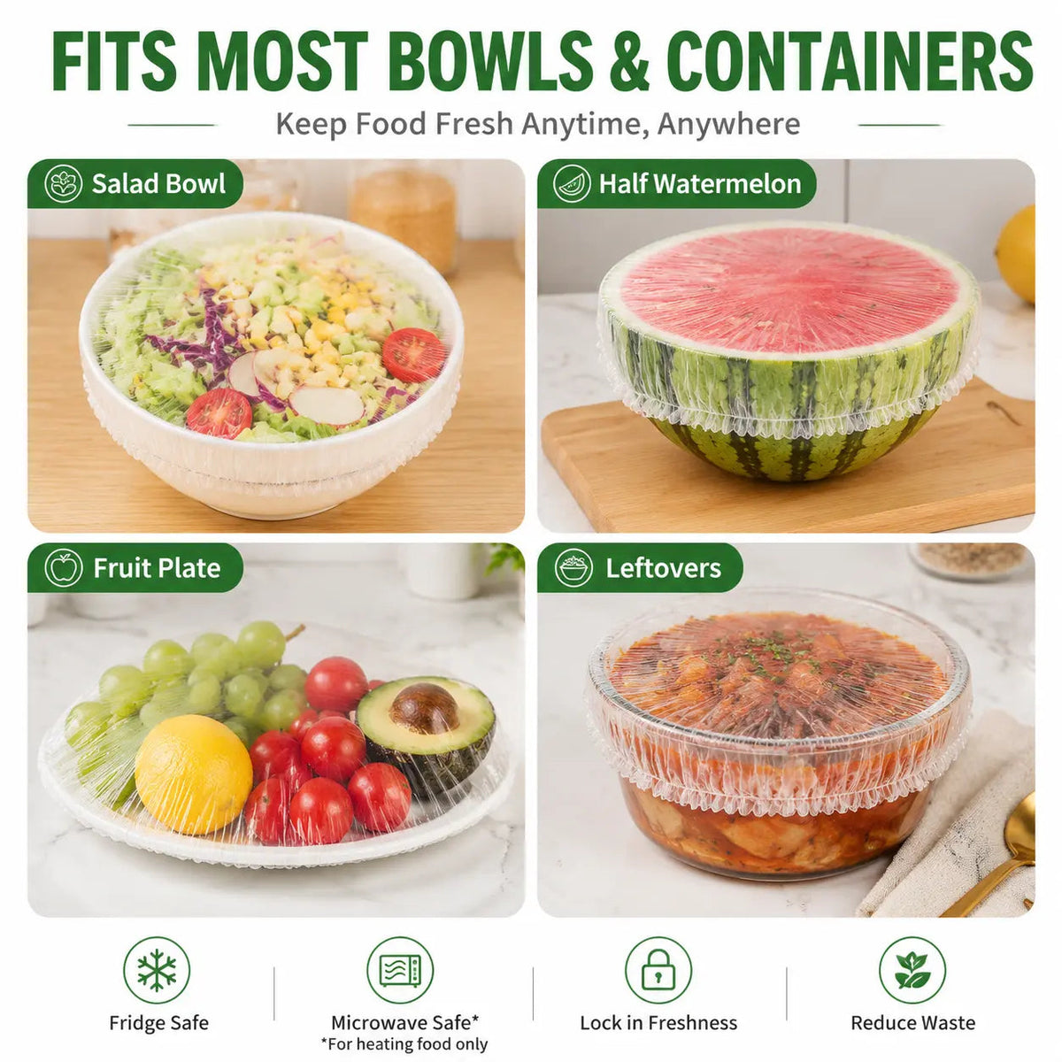 🔥 50PCS Disposable Stretch Food Covers for Bowls & Plates 🔥