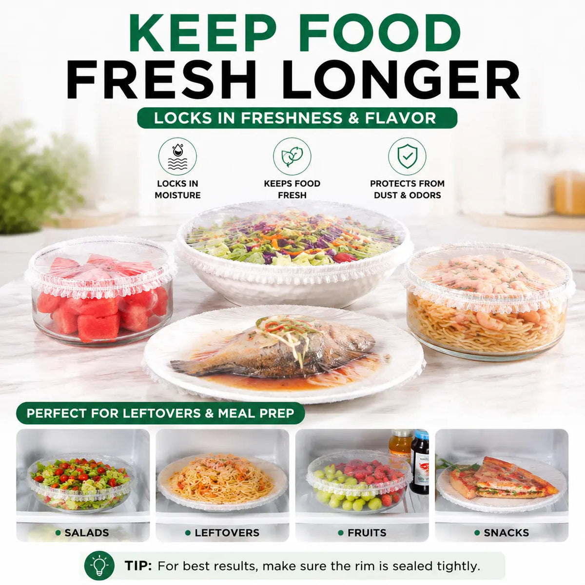 🔥 50PCS Disposable Stretch Food Covers for Bowls & Plates 🔥