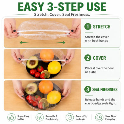 🔥 50PCS Disposable Stretch Food Covers for Bowls & Plates 🔥