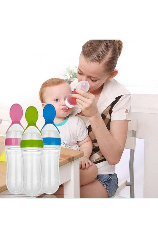 Silicone Baby Bottle & Spoon