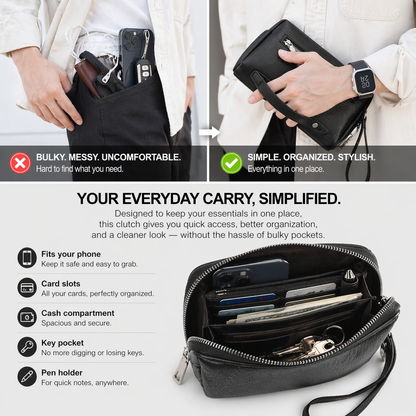 Minimal Carry Leather Clutch