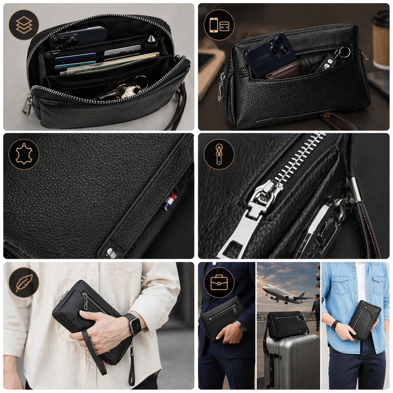 Minimal Carry Leather Clutch