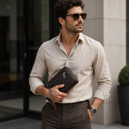 Minimal Carry Leather Clutch
