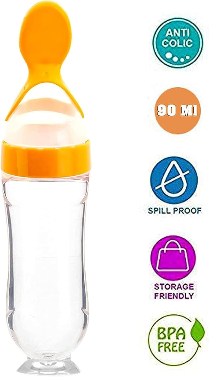 Silicone Baby Bottle & Spoon