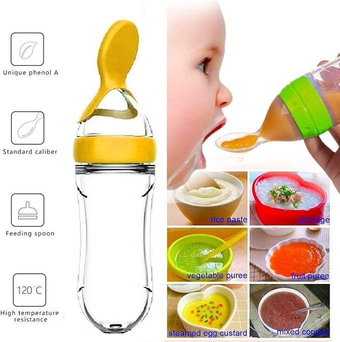 Silicone Baby Bottle & Spoon