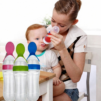Silicone Baby Bottle & Spoon