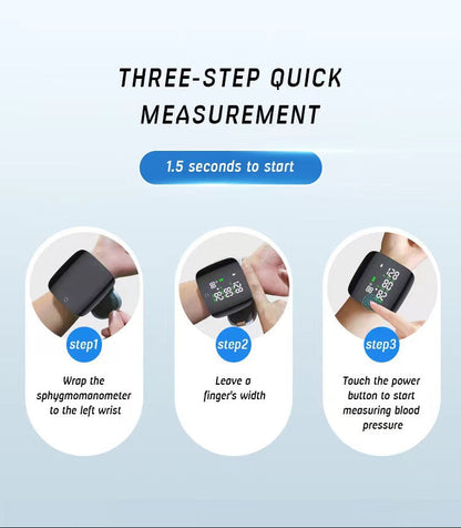 𝐀𝐮𝐭𝐨𝐦𝐚𝐭𝐢𝐜 𝐖𝐫𝐢𝐬𝐭 𝐁𝐏 𝐌𝐨𝐧𝐢𝐭𝐨𝐫™ - Clinically Accurate w/ Large Backlit Display, Adjustable Cuff, Voice Broadcast & Case