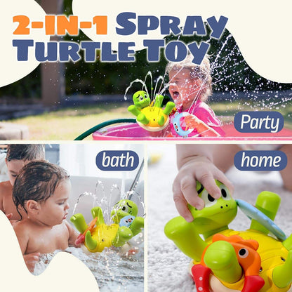 AquaSpin™ Swimming Turtle Bath Toy – Rechargeable Rotating Spray Baby Bath Toy, Cute Sensory Water Toy for Toddlers & Kids