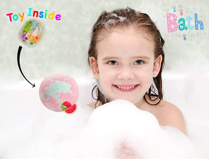 Unicorn Bath Bombs with Surprise Bracelets Jewelry Inside for Kids Girls Birthday Gifts