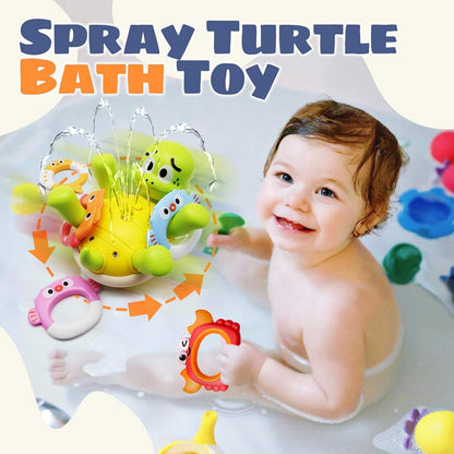AquaSpin™ Swimming Turtle Bath Toy – Rechargeable Rotating Spray Baby Bath Toy, Cute Sensory Water Toy for Toddlers & Kids