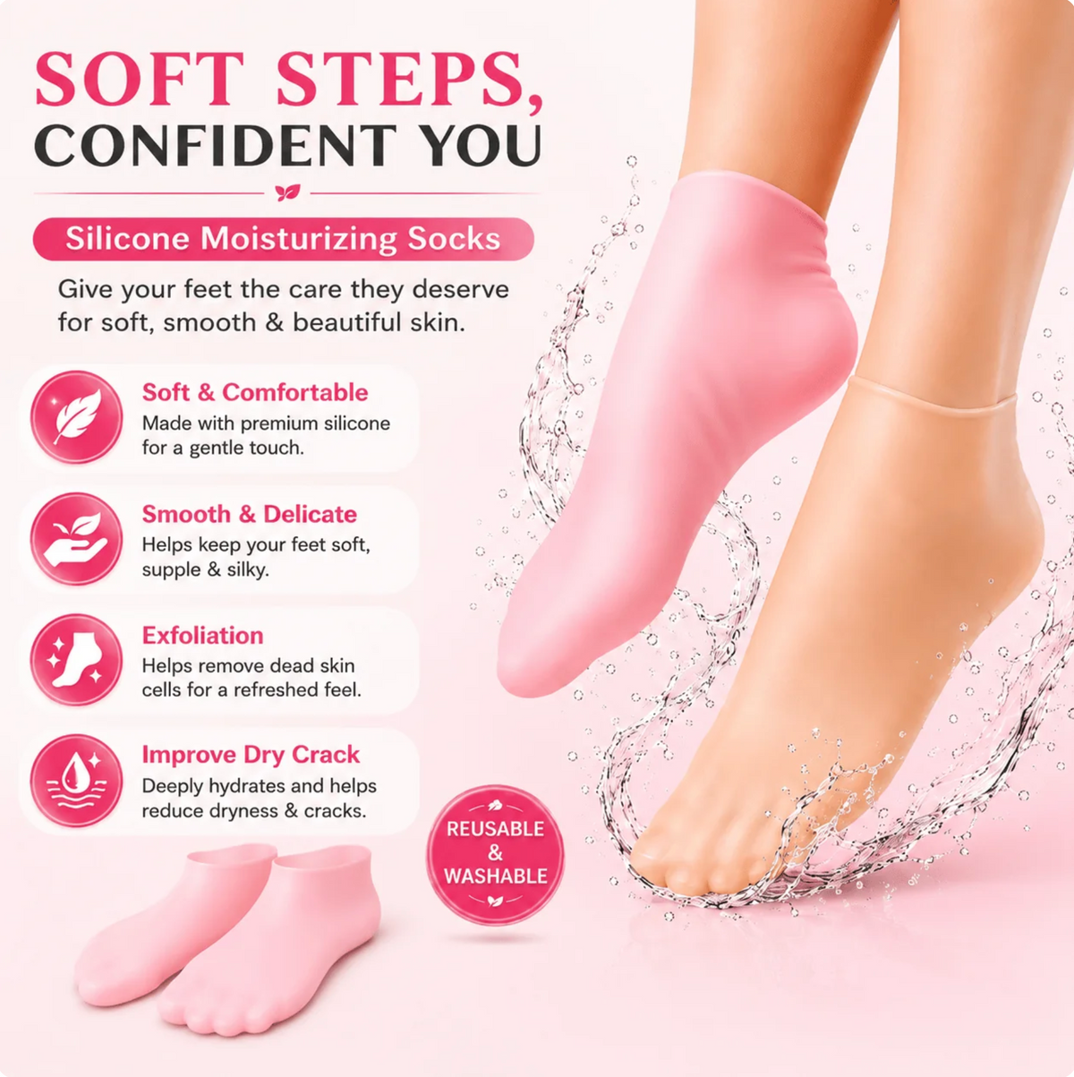 ⚡70K+ SOLD! Almost Gone-💥 Reusable Silicone Foot Care Socks👣