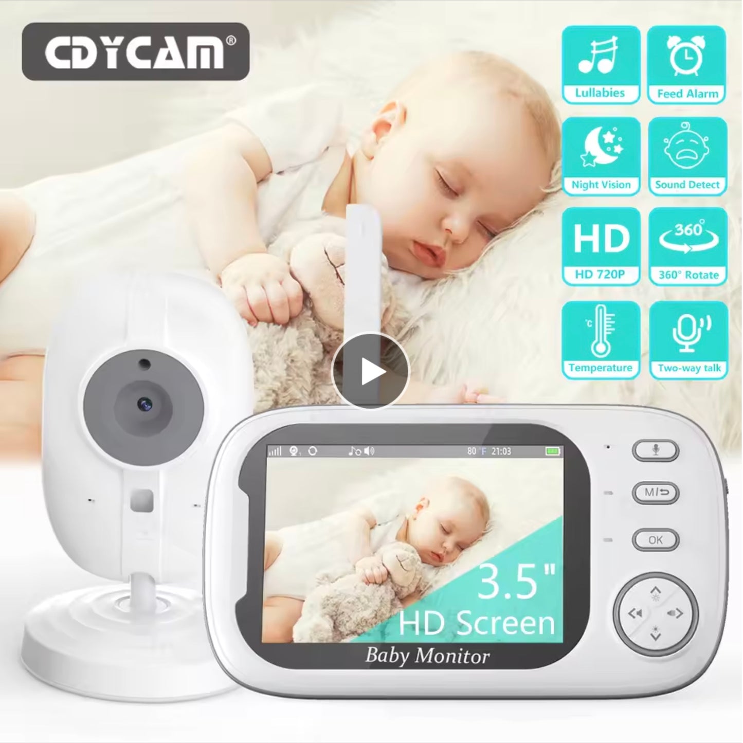 Cdycam New 3.5 inch Wireless Video Baby Monitor