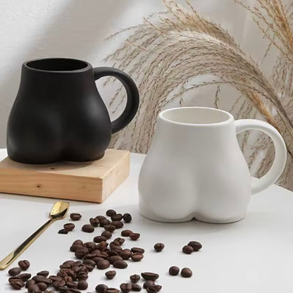 🍑 Funniest match with your Turtle Coaster | Ceramic Funny Butt Mug 350ml – Novelty Coffee & Tea Cup Gift