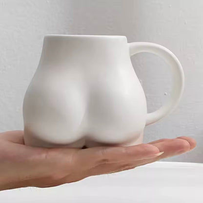 🍑 Funniest match with your Turtle Coaster | Ceramic Funny Butt Mug 350ml – Novelty Coffee & Tea Cup Gift
