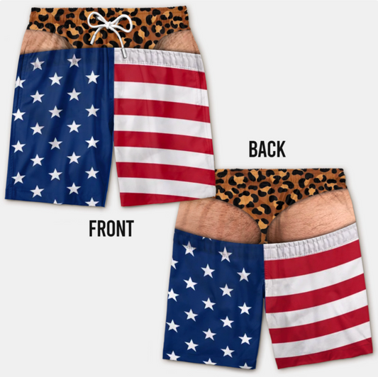 Funny Patriotic Men Swim Trunks