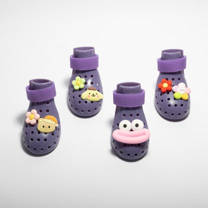 30 Cartoon Shoe Charms for Dog Shoes – Soft Rubber Buckles for Vent Hole Shoes