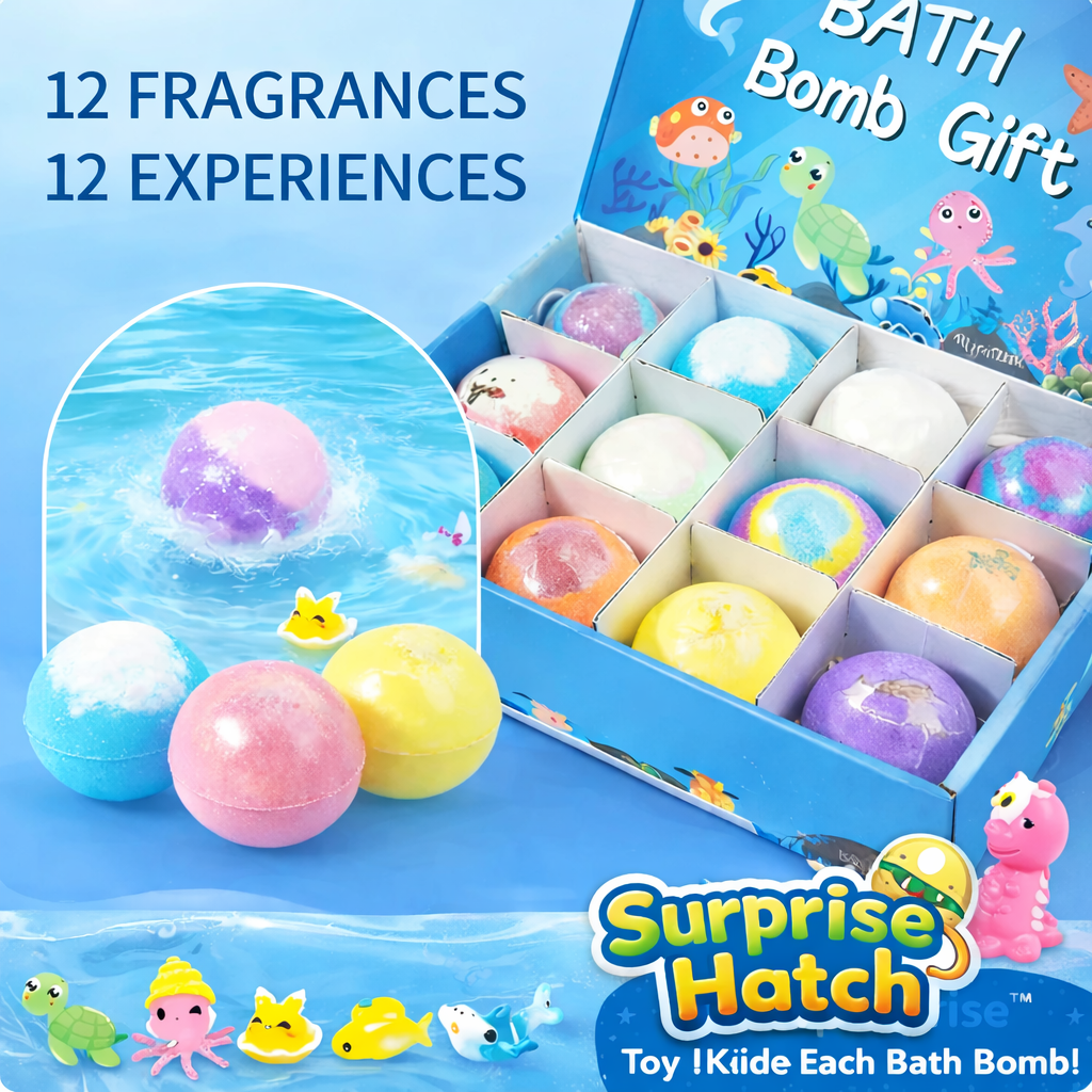 SurpriseHatch™ Surprise Bath Bombs WITH TOYS for KIDS