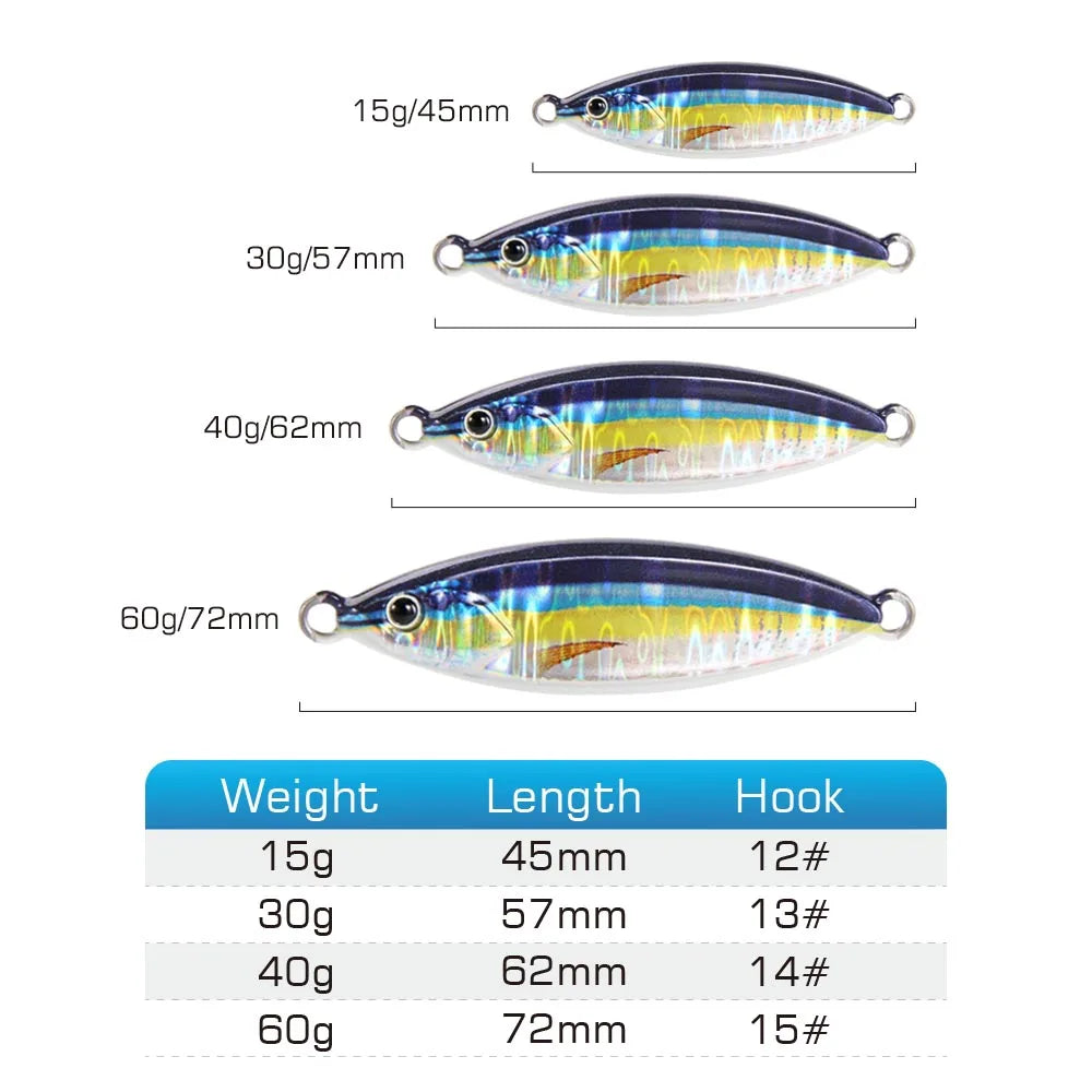 FSTK GlowCast™ Slow Pitch Jig Luminous Tuna & Sea Bass Lure with Assist Hook | Saltwater Inshore Bait
