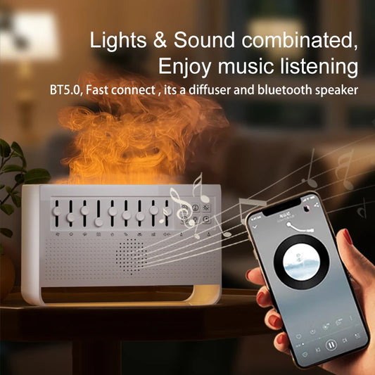 BetterLife™ 5-in-1 Flame Diffuser, Humidifier, White Noise & Bluetooth Speaker