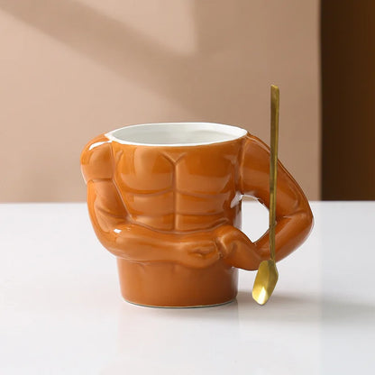 Funny Muscle Cup 💪 – Fierce Male Mug, Birthday Gift for Boys, Girlfriend, Mate