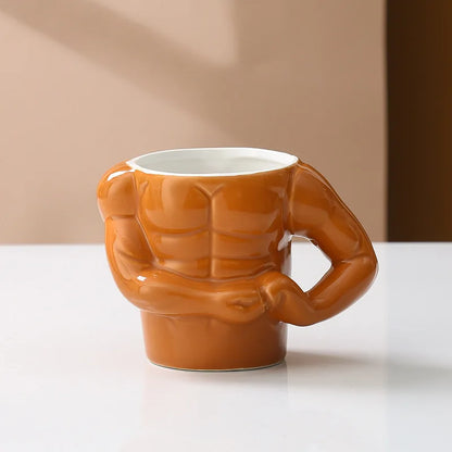 Funny Muscle Cup 💪 – Fierce Male Mug, Birthday Gift for Boys, Girlfriend, Mate