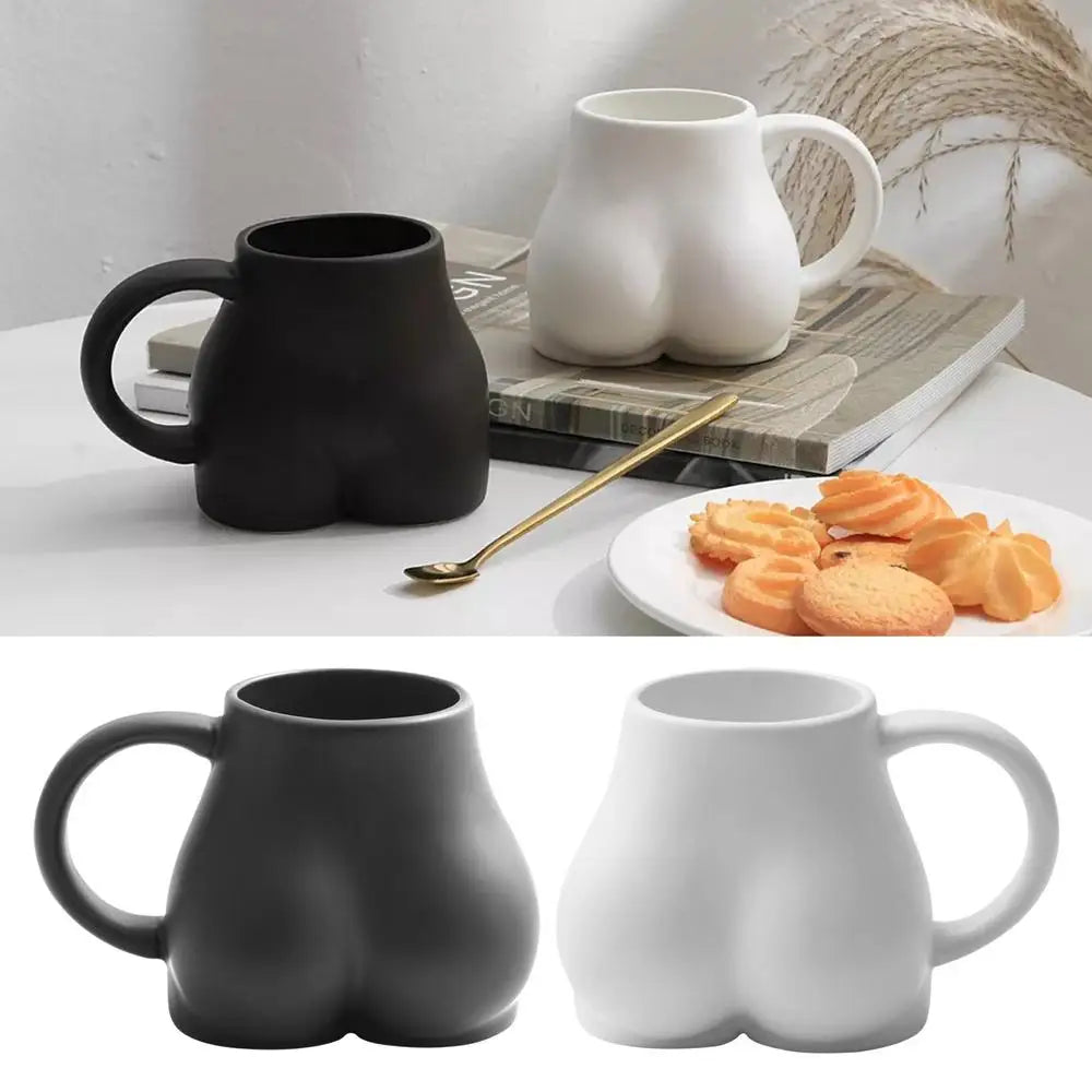 🍑 Funniest match with your Turtle Coaster | Ceramic Funny Butt Mug 350ml – Novelty Coffee & Tea Cup Gift