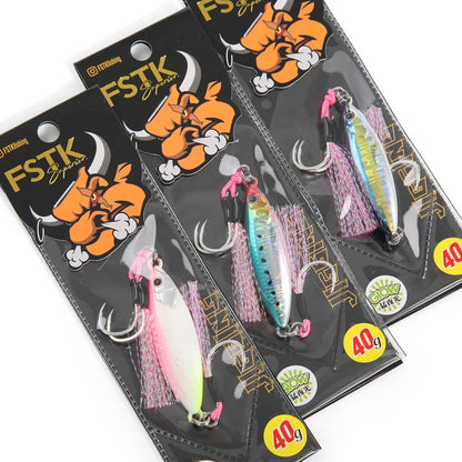 FSTK GlowCast™ Slow Pitch Jig Luminous Tuna & Sea Bass Lure with Assist Hook | Saltwater Inshore Bait