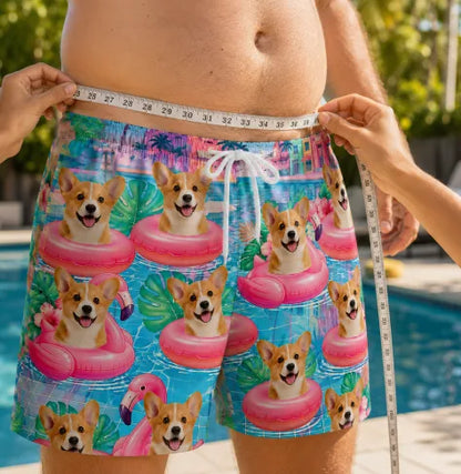 Custom Funny Patriotic Men Swim Trunks - Personalized Birthday Gifts For Husband, Son, Grandson, Brother, Grandpa, Dad, Yourself - Warning Wide Load