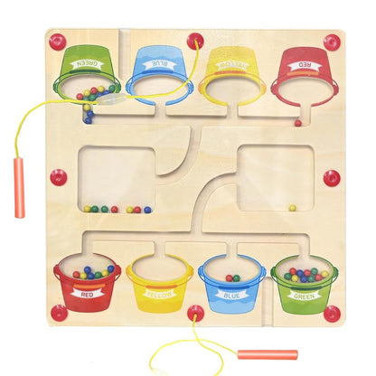 The Color and Number Wooden Magnetic Maze
